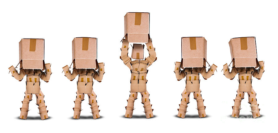 Business vision concept with boxmen characters Photograph by Simon Bratt