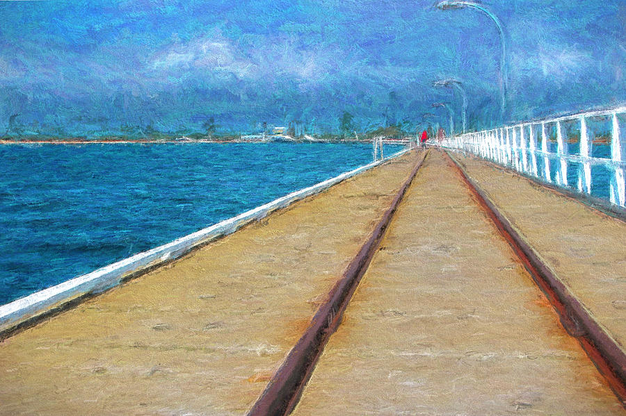 Summer Photograph - Busselton Jetty Train Tracks by Michelle Wrighton