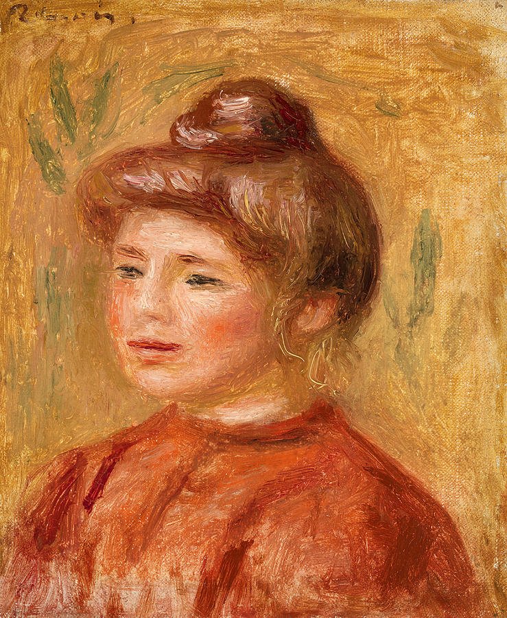 Bust Of Woman In Red Painting By Pierre-auguste Renoir - Pixels