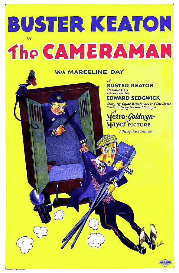 Buster Keaton in The Cameraman 1928 Drawing by Mountain Dreams