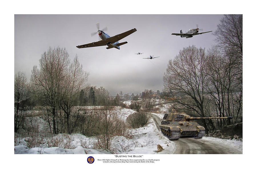 P-51 Digital Art - Busting the Bulge - Titled by Mark Donoghue
