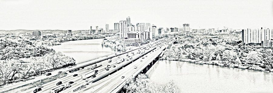 Busy Austin in Stamp Digital Art by James Granberry