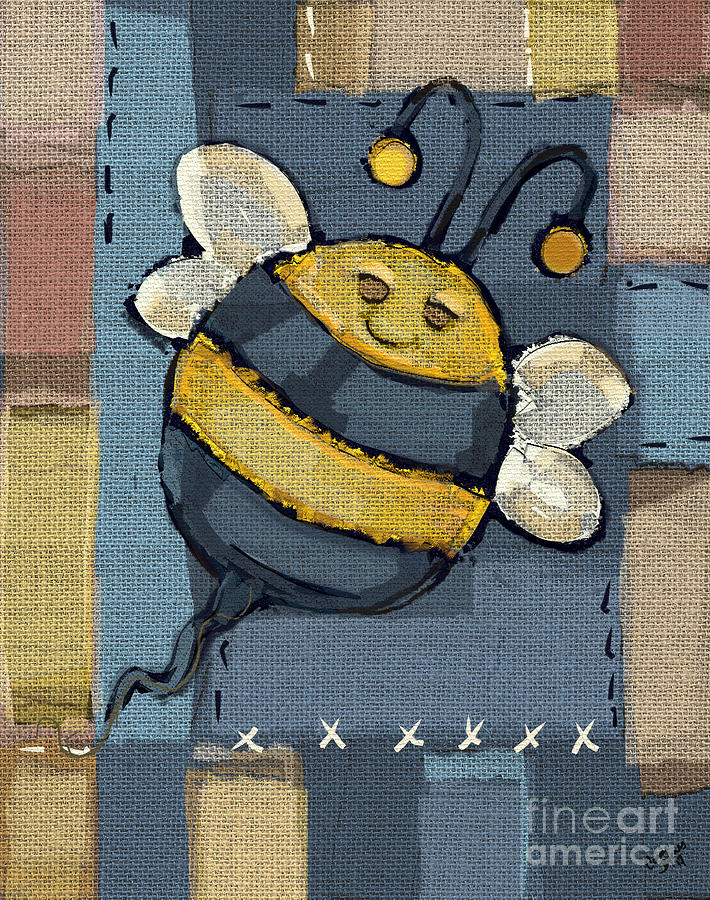 Busy Bee Mixed Media by Carrie Joy Byrnes