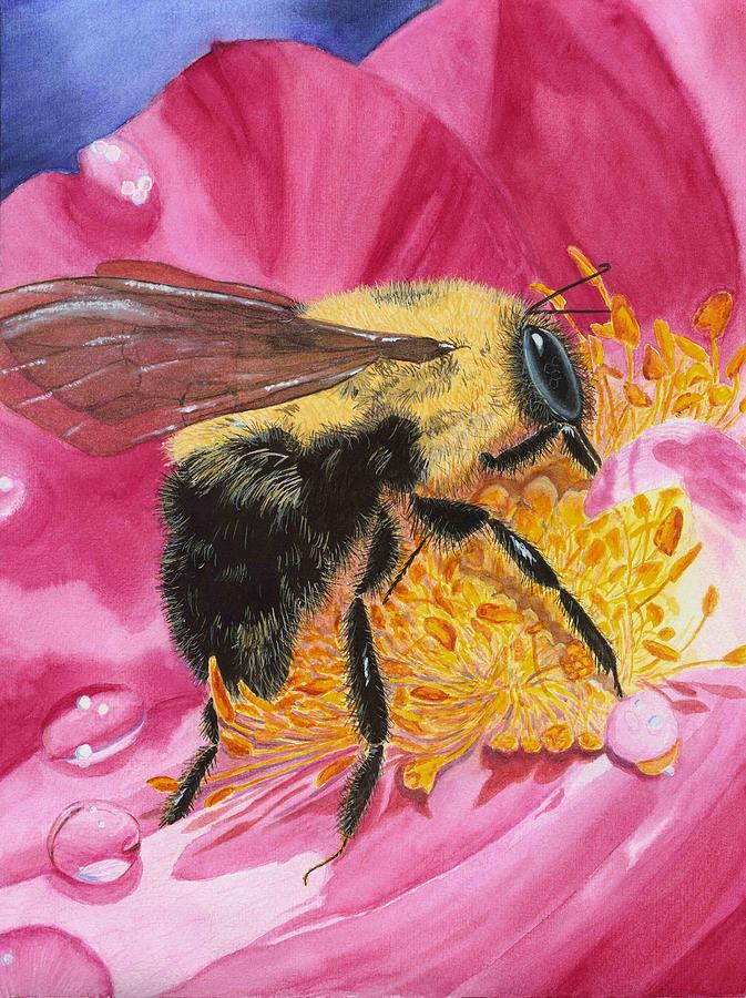 Busy Bee Painting by Deb Brown Maher