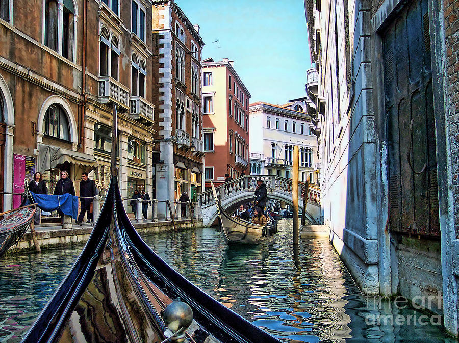Busy Canal in Venice Photograph by Roberta Byram