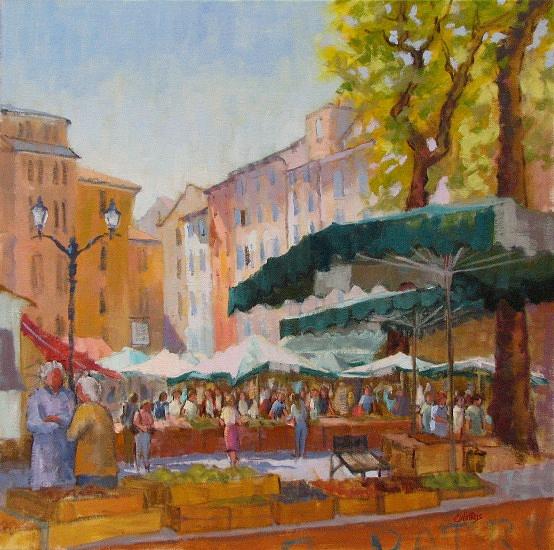 Busy Market Day Painting by Connie Winters | Pixels