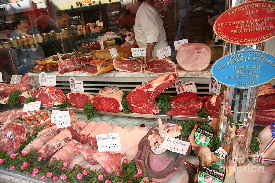 Butcher Shop Boucherie France  Photograph by Chuck Kuhn