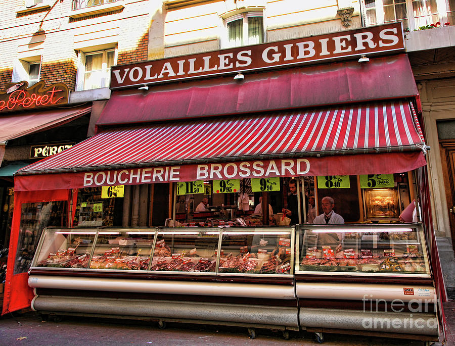 Butcher Store Boucherie Paris  Photograph by Chuck Kuhn