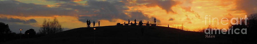 Butler Park Sunset Silhouette Austin Texas - One Horizon Line Photograph by Felipe Adan Lerma