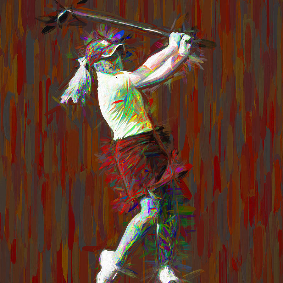 Indiana Pacers Photograph - Butler University Bulldog Golfer JPorter Painted Red by David Haskett II