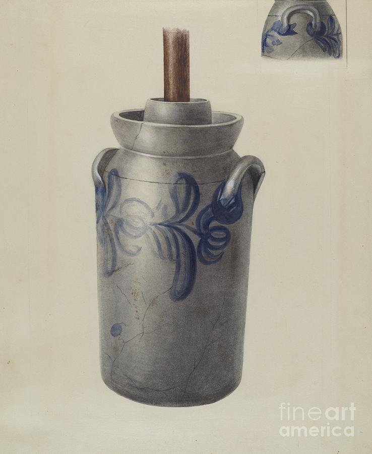 Butter Churn Drawing by Charlotte Sperber