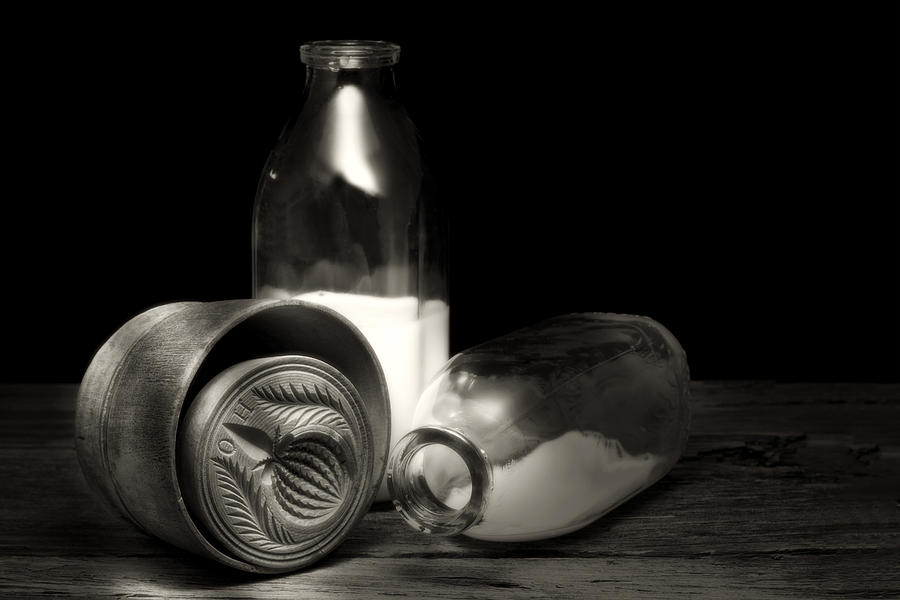 Butter Mold and Milk Bottles Photograph by Tom Mc Nemar