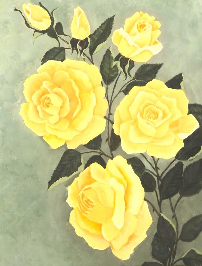 Buttercup Roses Painting by Victoria Long - Fine Art America