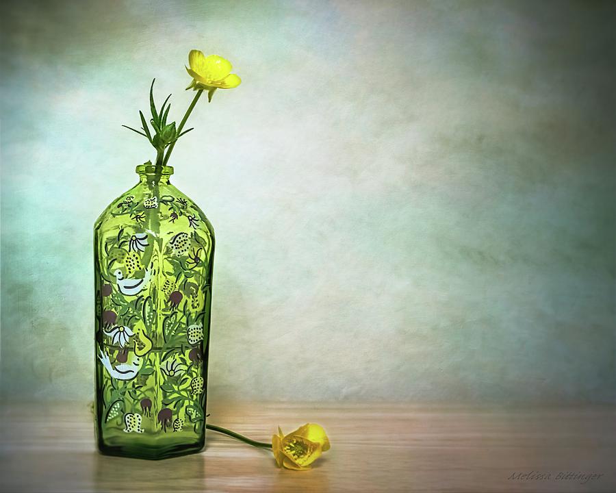 Buttercups Wildflowers in Vase Still Life Floral Photograph by Melissa Bittinger