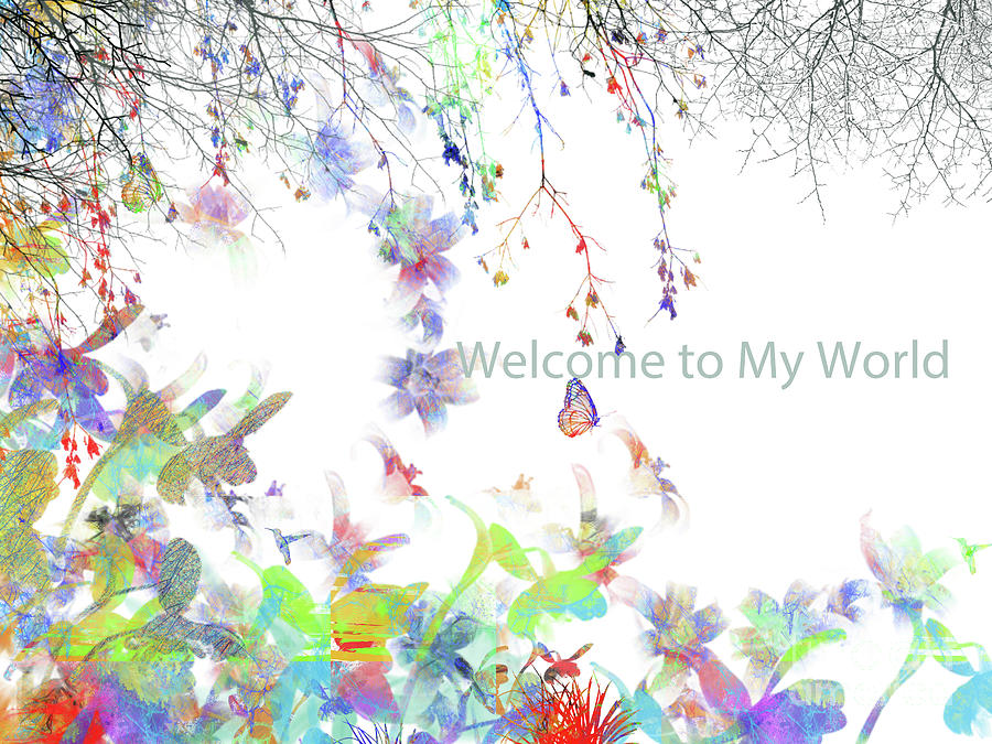 Butterflies and Humming birds Digital Art by Trilby Cole