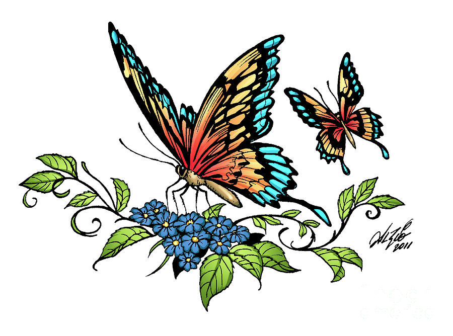 Butterfly Mixed Media - Butterflies by Al Rio by Al Rio