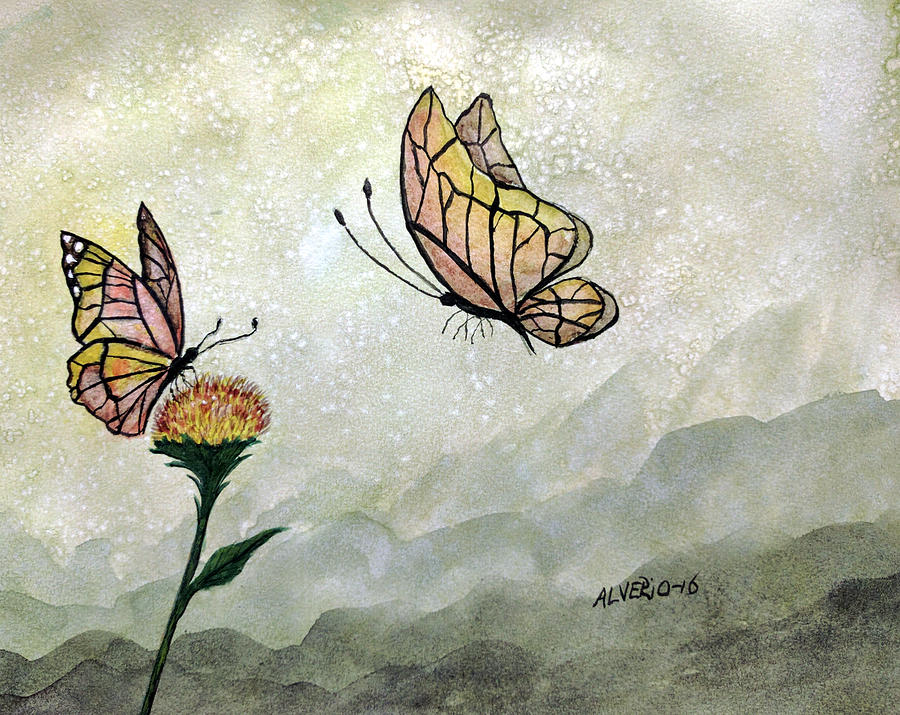 Butterfly Painting - Butterflies by Edwin Alverio
