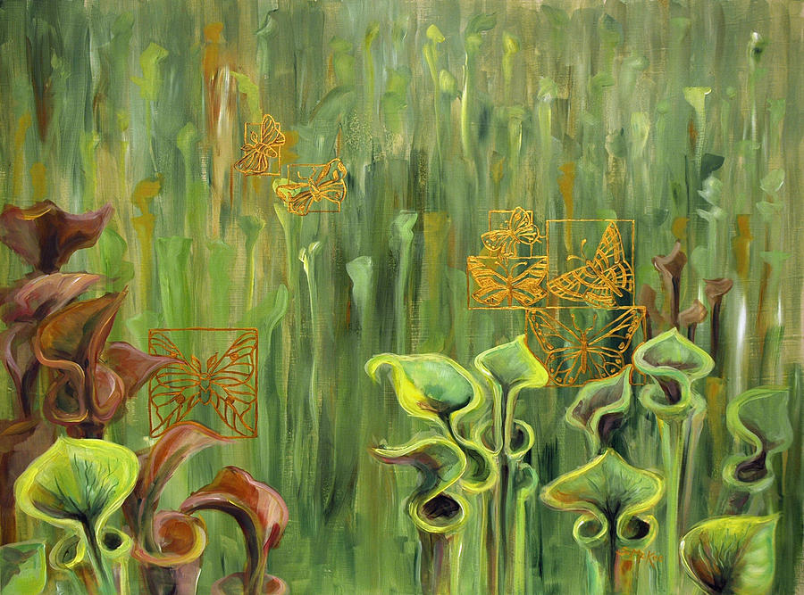 Butterfly Painting - Butterflies in the Bog by Suzanne McKee