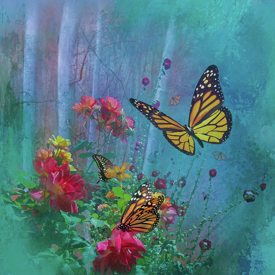Rose Digital Art - Butterflies by Jeff Burgess