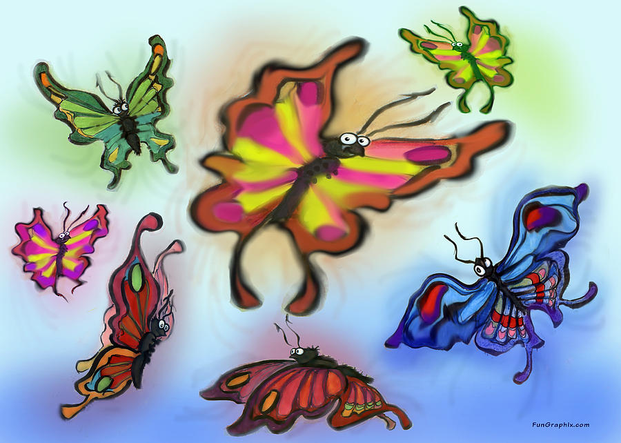 Butterflies Digital Art by Kevin Middleton