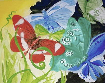 Butterflies Painting by Leizel Grant