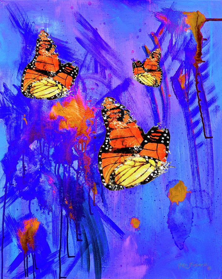 Butterflies On Acid Painting by Ken Figurski