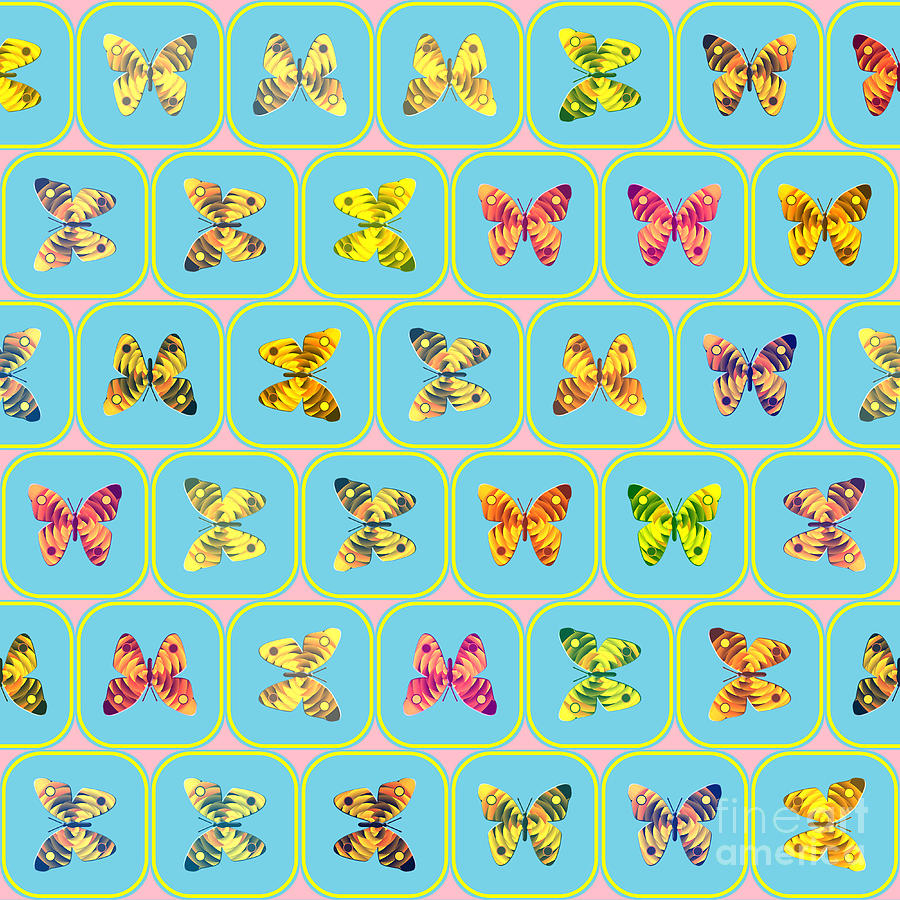 Pattern Digital Art - Butterflies pattern by Gaspar Avila