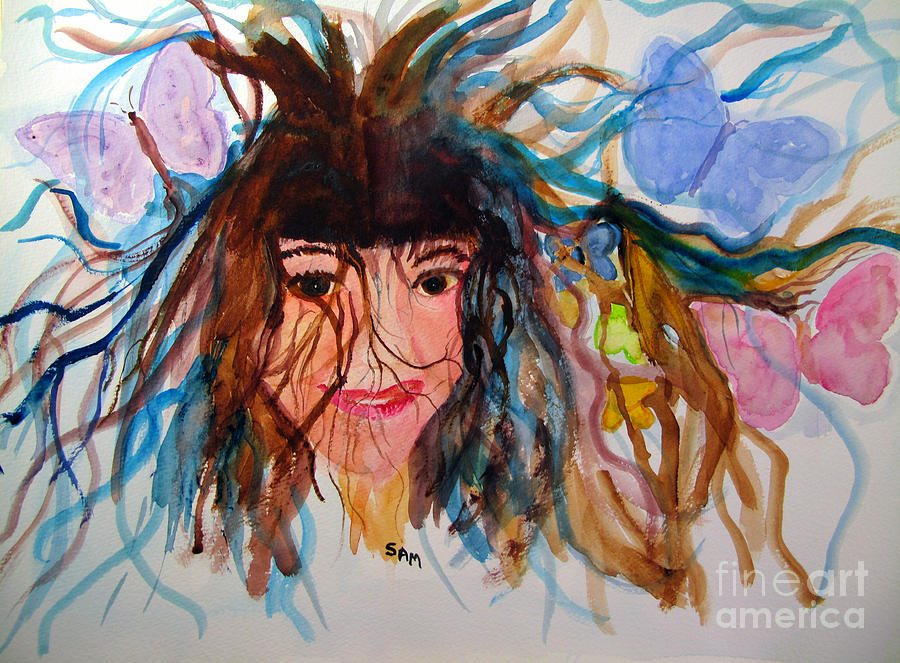 Butterflies Tangled in My Hair Painting by Sandy McIntire