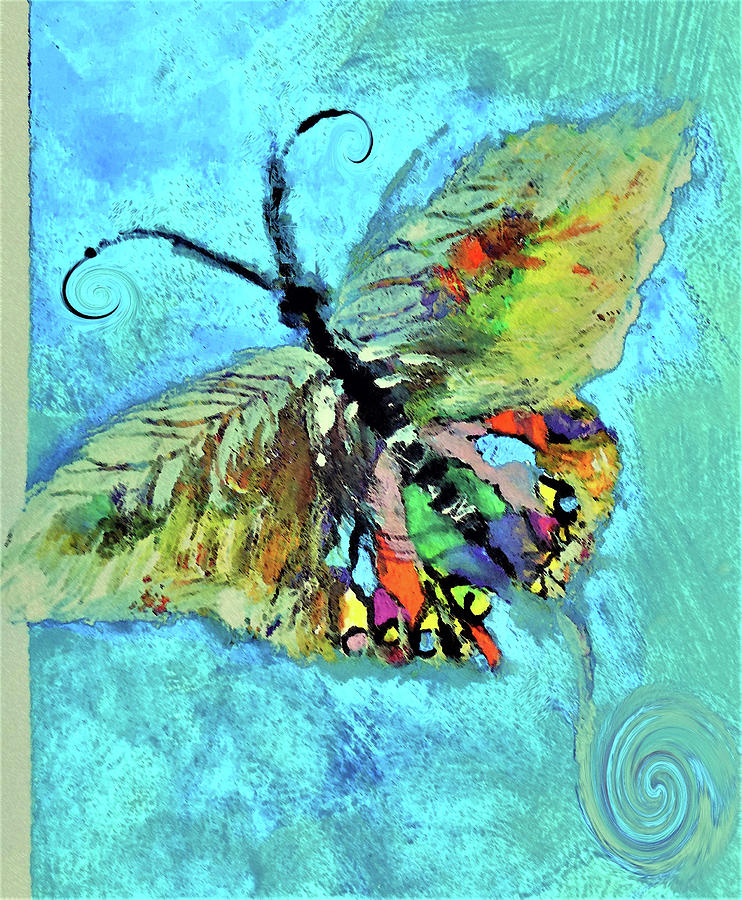 Butterfliy On Butterfly Art By Lisa Kaiser Digital Art by Lisa Kaiser