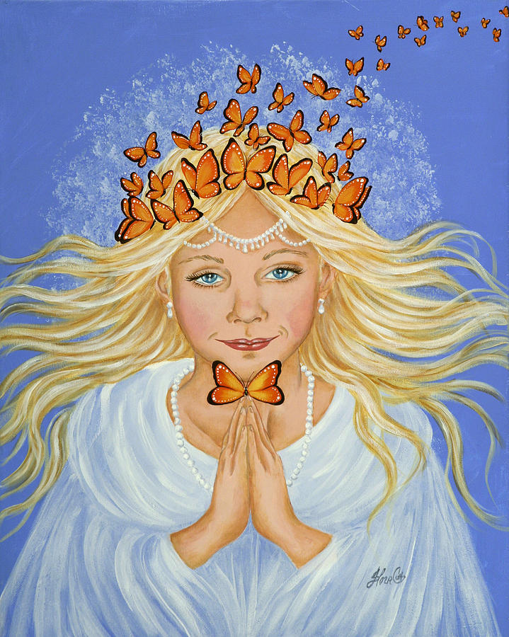 Butterfly Angel Painting by Radha Flora Cloud | Fine Art America