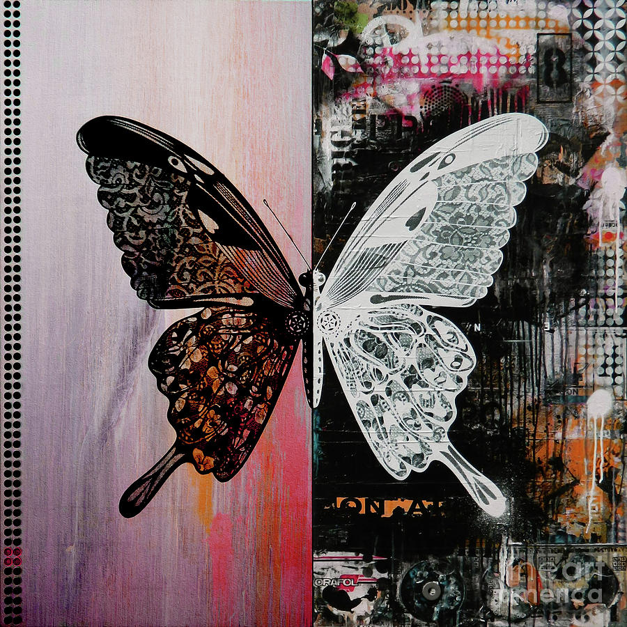 Butterfly Art 45H Painting by Gull G
