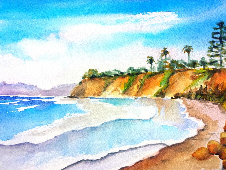 Butterfly Beach Santa Barbara Painting by Carlin Blahnik CarlinArtWatercolor
