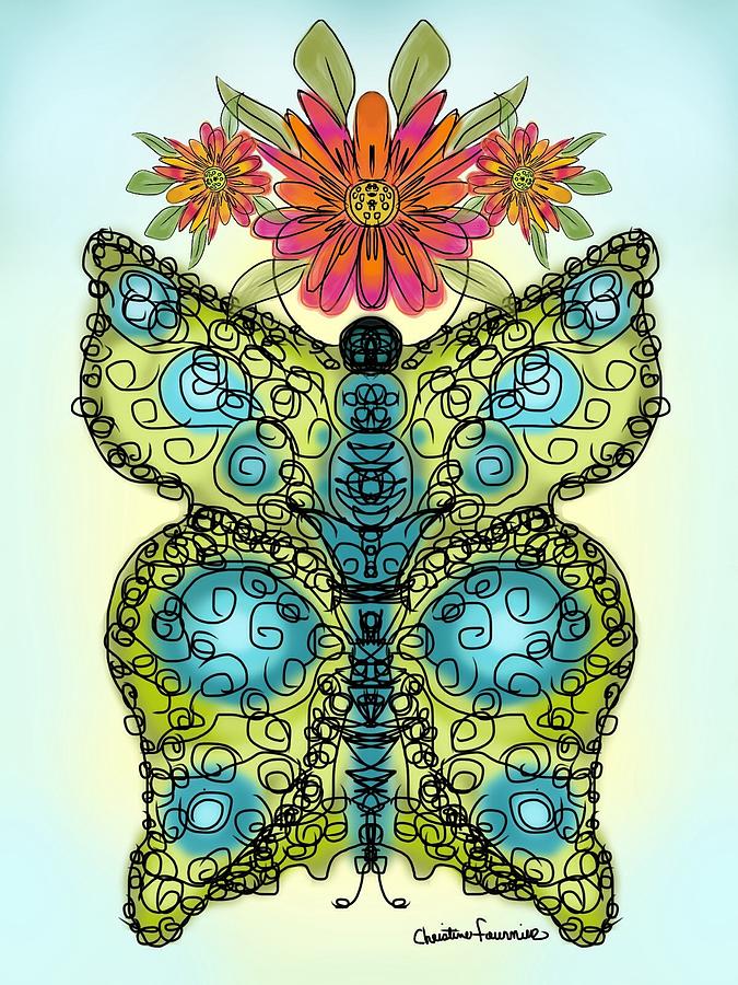 Butterfly Bliss Painting by Christine Fournier
