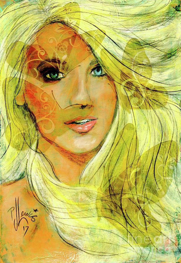 Pretty Woman Movie Painting - Butterfly Blonde by PJ Lewis