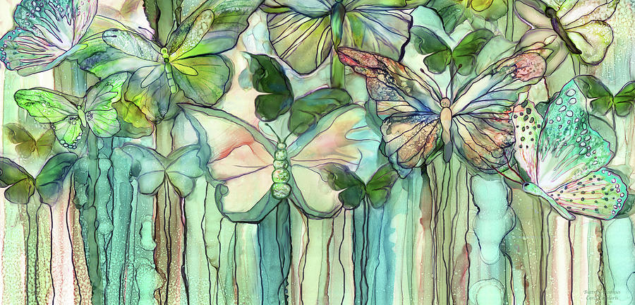 Butterfly Bloomies 4 - Peach Mixed Media by Carol Cavalaris