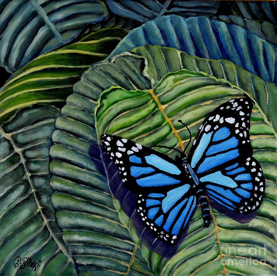 Butterfly Blue Painting by Caroline Street