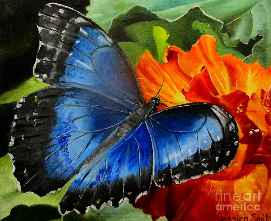 Butterfly blue Painting by Jessica Mincy | Fine Art America