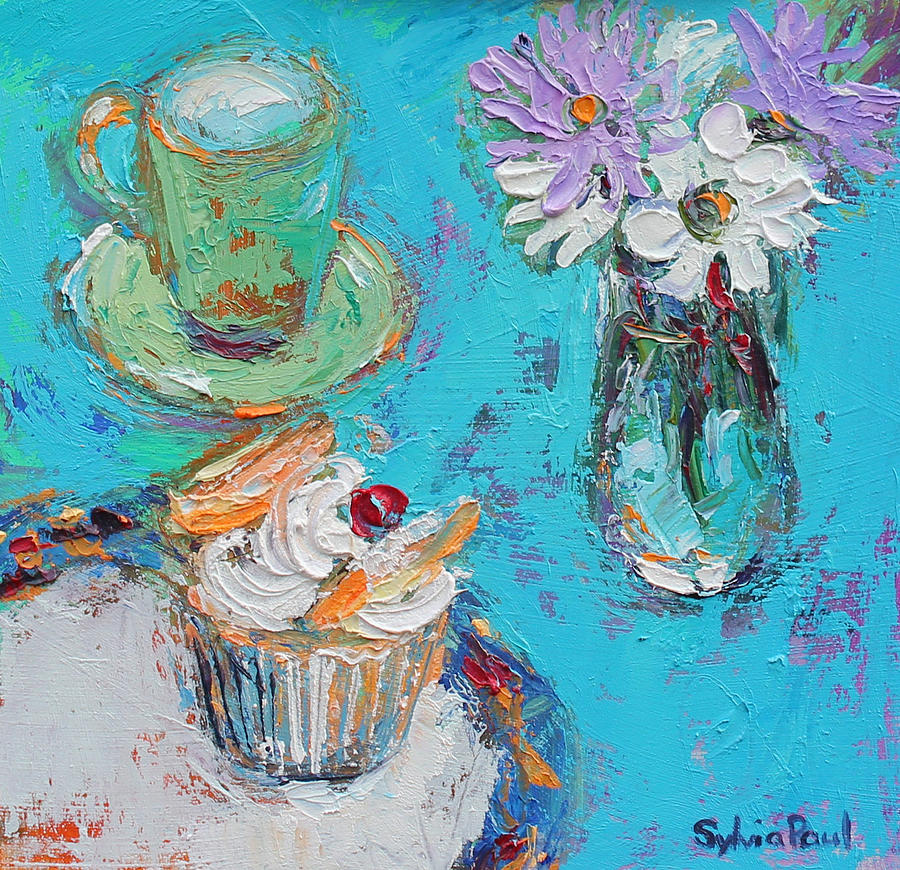Still Life Painting - Butterfly Cake by Sylvia Paul