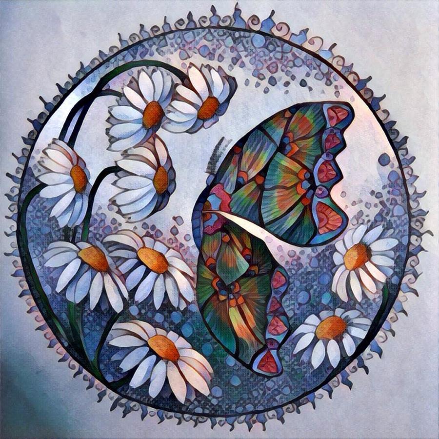 Butterfly circle digital Digital Art by Megan Walsh