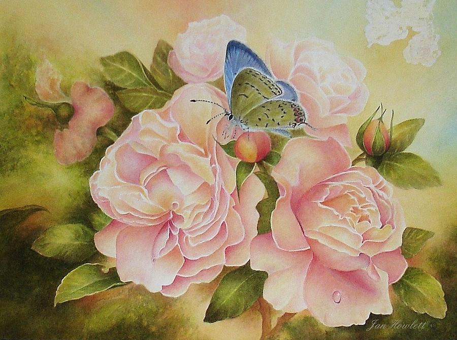 Florals Painting - Butterfly Days Of Summer by Jan Howlett Florals Painting - Butterfly Days Of Summer by Jan Howlett