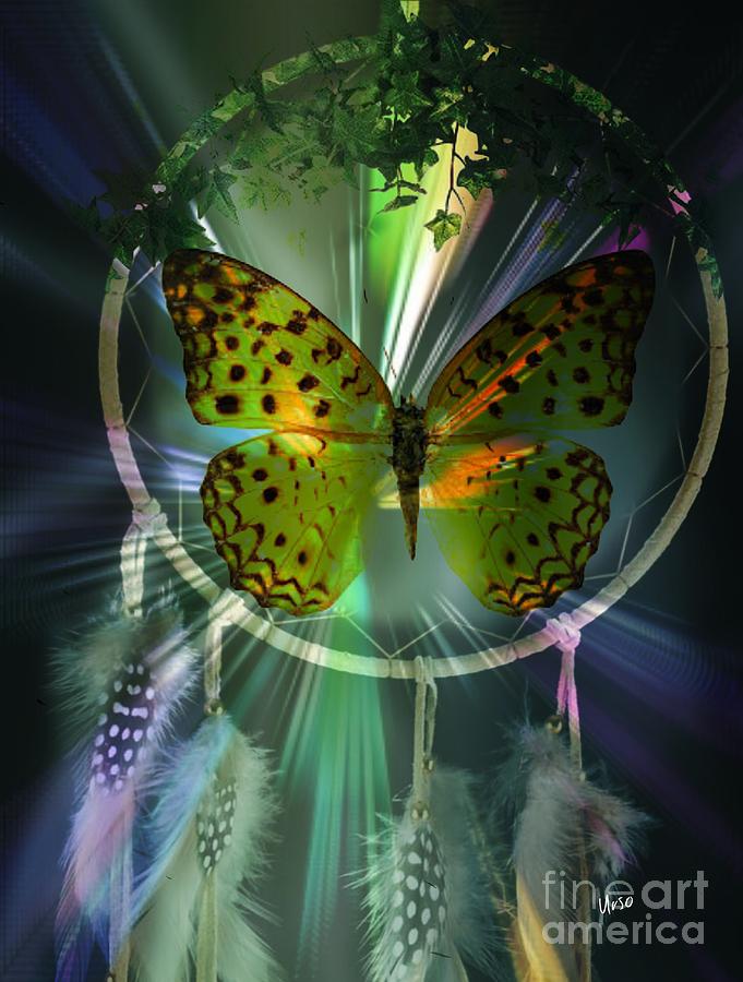 Butterfly Dreamcatcher Digital Art by Maria Urso