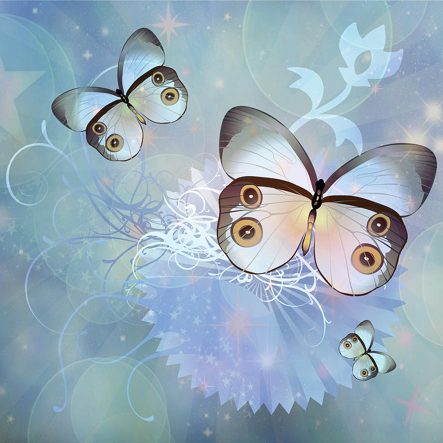 Butterfly Dreams Contemporary Art Mixed Media by Georgiana Romanovna