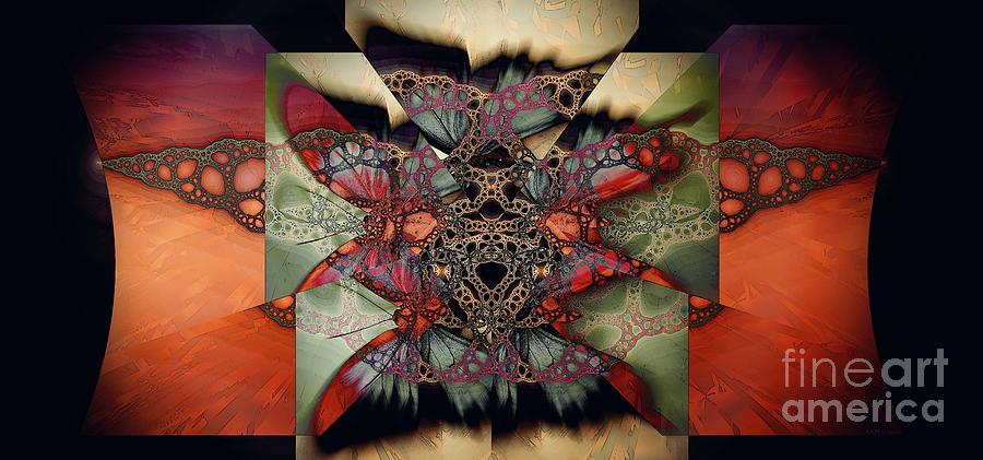 Abstract Digital Art - Butterfly Effect 2 / Vintage Tones  by Elizabeth McTaggart