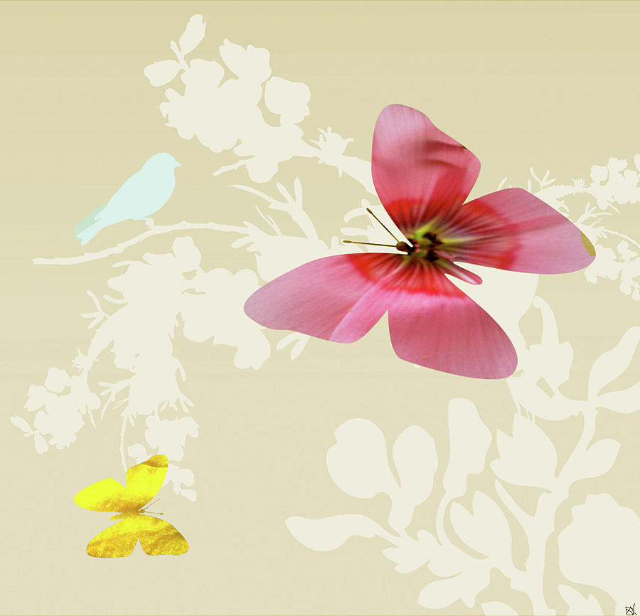 Butterfly Floral  6 Digital Art by Debra     Vatalaro
