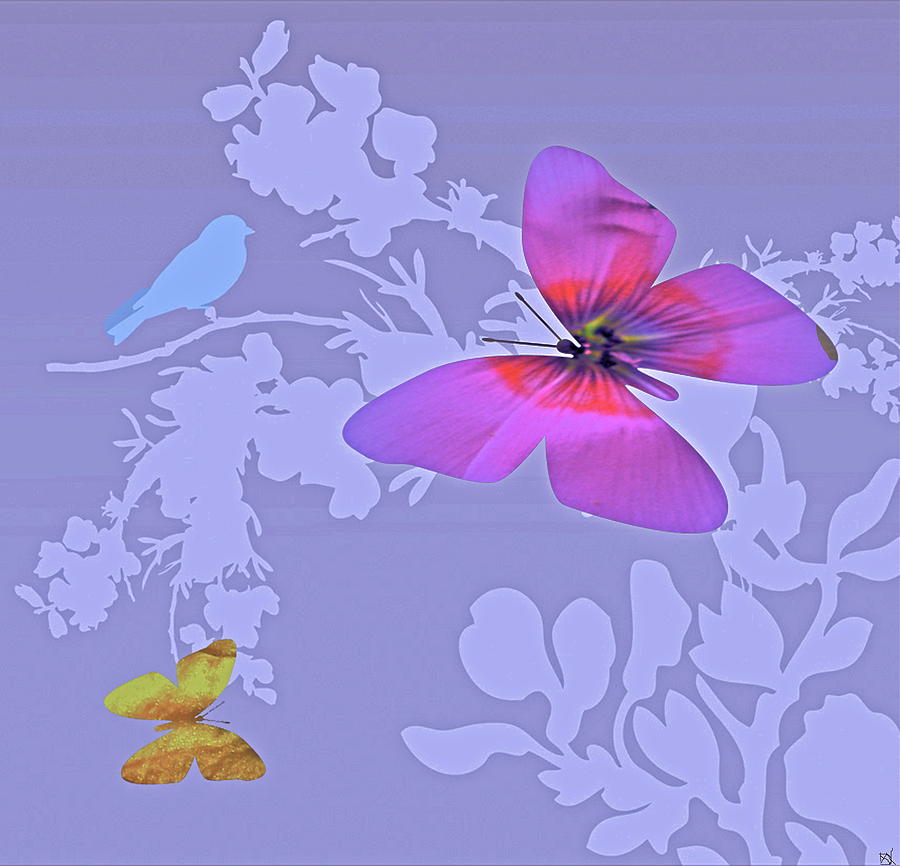 Butterfly Floral  8 Digital Art by Debra     Vatalaro