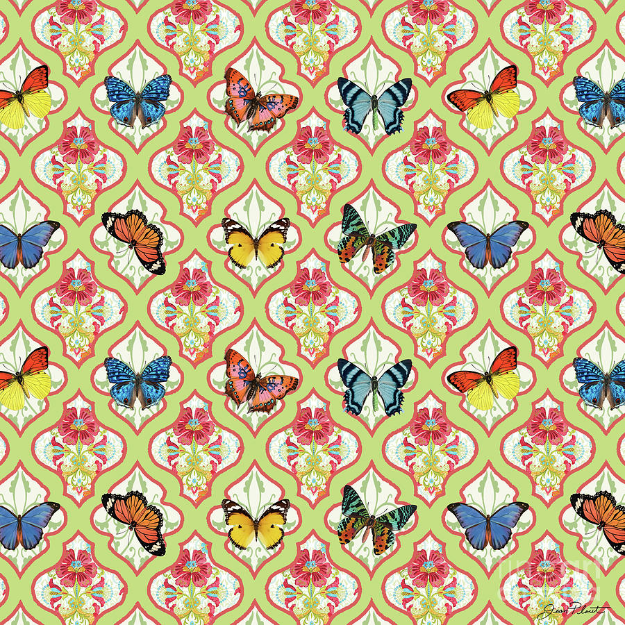 Butterflies in the Garden-A Digital Art by Jean Plout