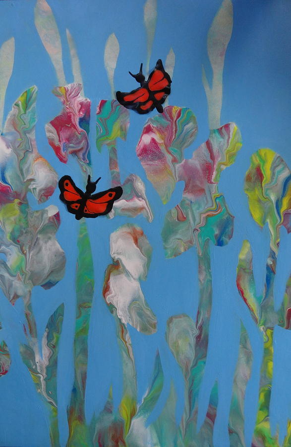 Butterfly Glads Painting by Kathleen Luther