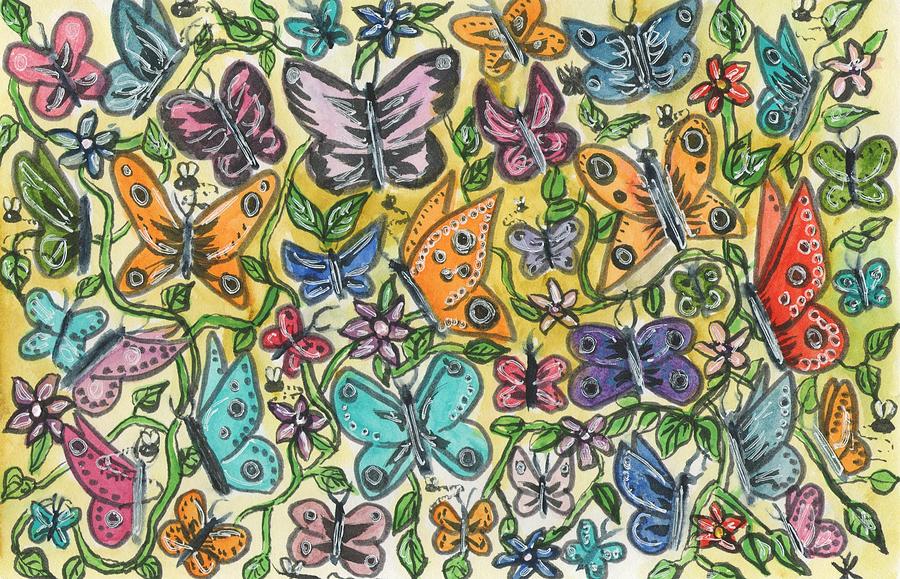 Butterfly Mixed Media - Butterfly Graffiti by Lisa Bullock-hock