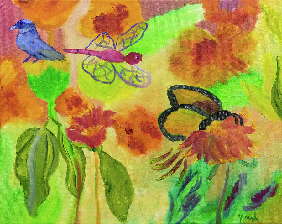 Butterfly Haven Painting by Meryl Goudey