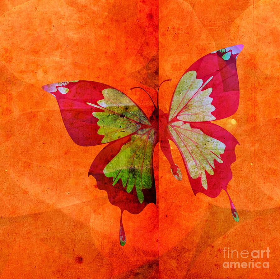 Butterfly Digital Art - Butterfly In Flight #5 by Hao Aiken